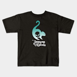 Démons&Chatons logo / turquoise and white Kids T-Shirt